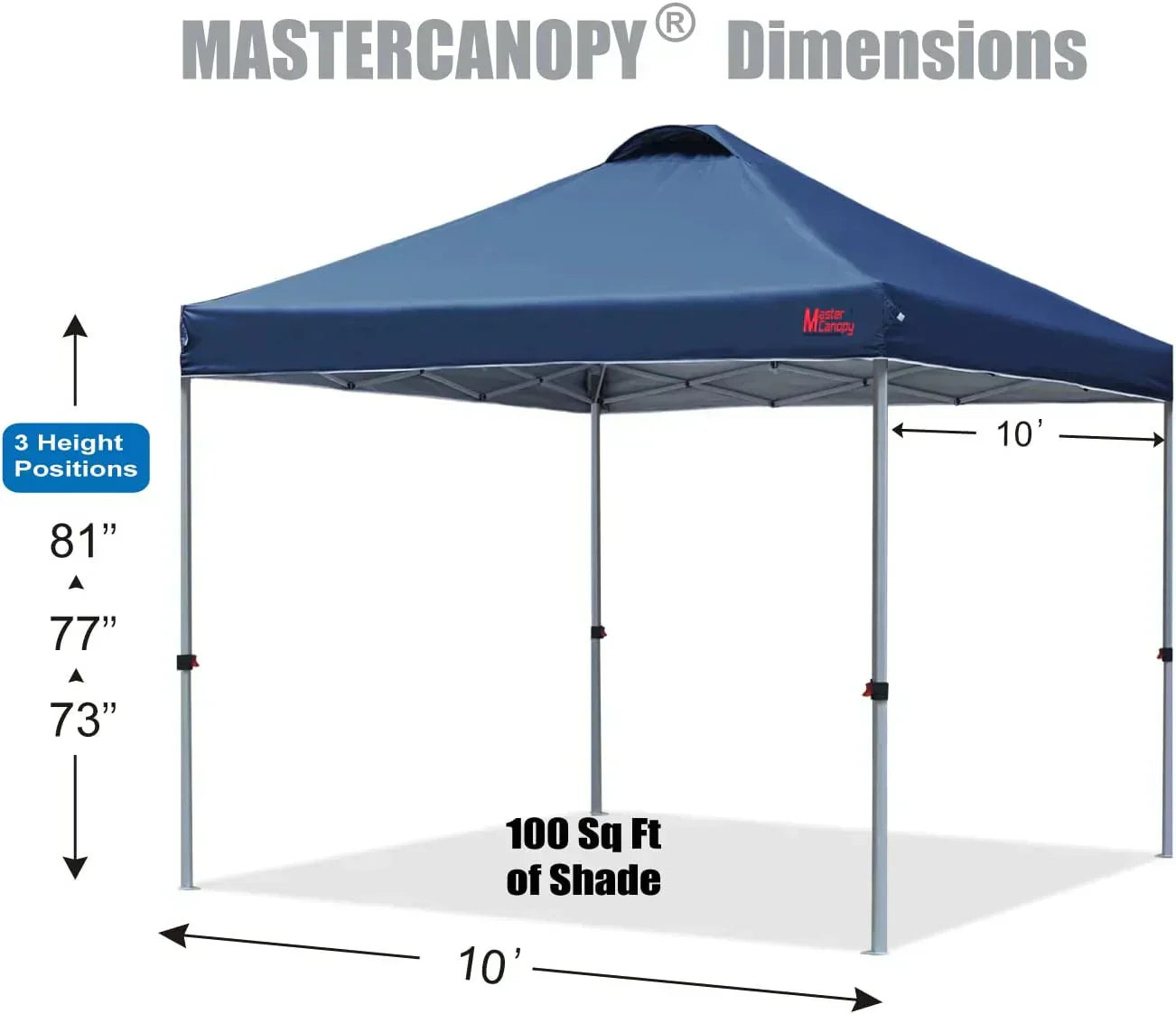 Durable Pop-up Canopy Tent with Roller Bag (10x10 Black)