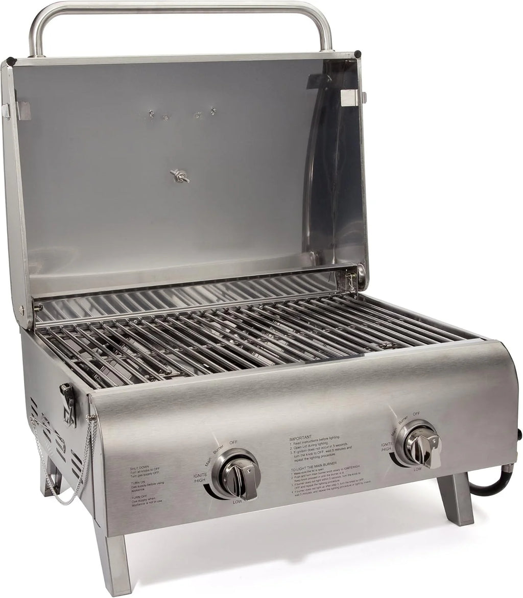 Cuisinart Chef Style Tabletop Portable Propane Grill 2 Burner Outdoor Gas Grill