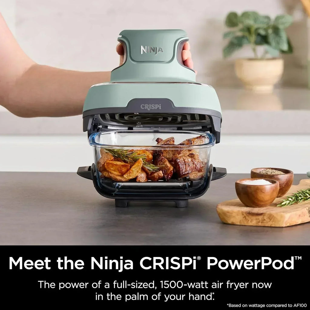 Ninja Crispi 4 in 1 Portable Glass Air Fryer Cooking System 4QT 6 Cup TempWare Glass Containers
