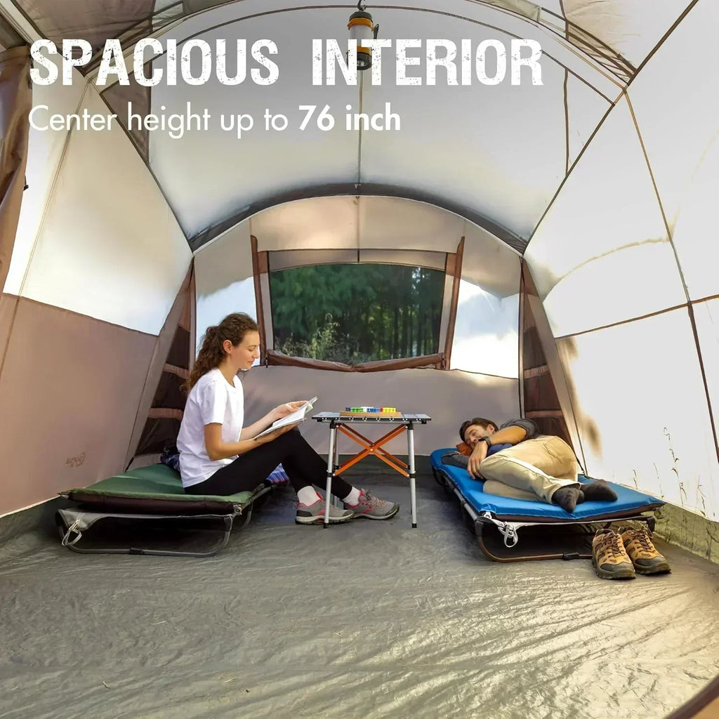 PORTAL 6/8/10 Person Family Camping Tent with Screen Room Water Resistant Big Tunnel Tent
