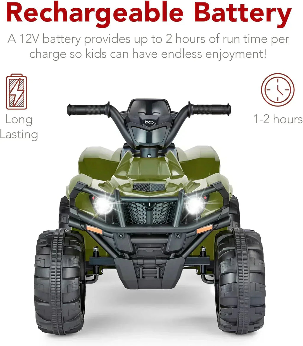 Best Choice Products 12V Kids Ride-On Electric ATV 4-Wheeler Quad Car Toy Bluetooth Audio