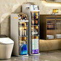 4-Tiers Narrow Bathroom Storage Cabinet 7.1 Slim Bathroom Floor Organizer with Drawers
