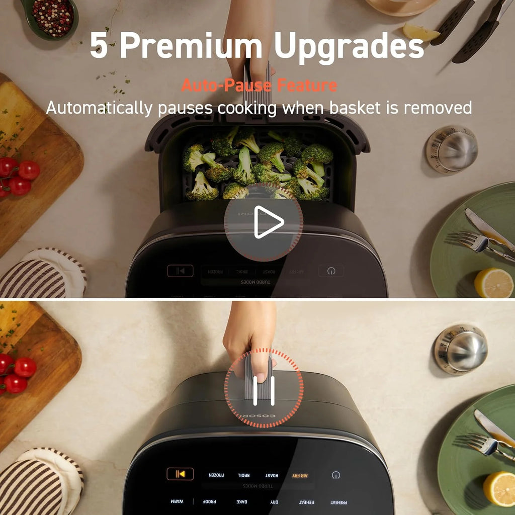 COSORI Air Fryer 9-in-1 Compact & Large 6-Qt Fast Turbo Modes Precise Heat for Even Results