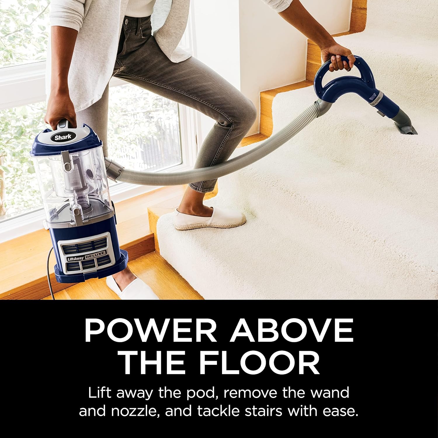 Upright Vacuum Navigator Lift-Away Deluxe Capacity HEPA Filter Swivel Steering Upholstery Tool