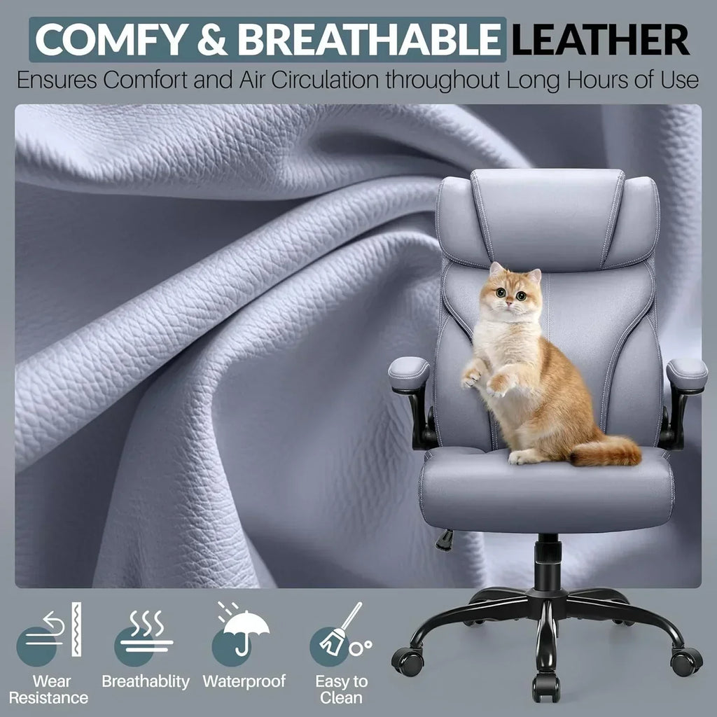 Office Chair Large High-Foot Computer Desk Chair Chair Lumbar Support Rotating Computer Chair