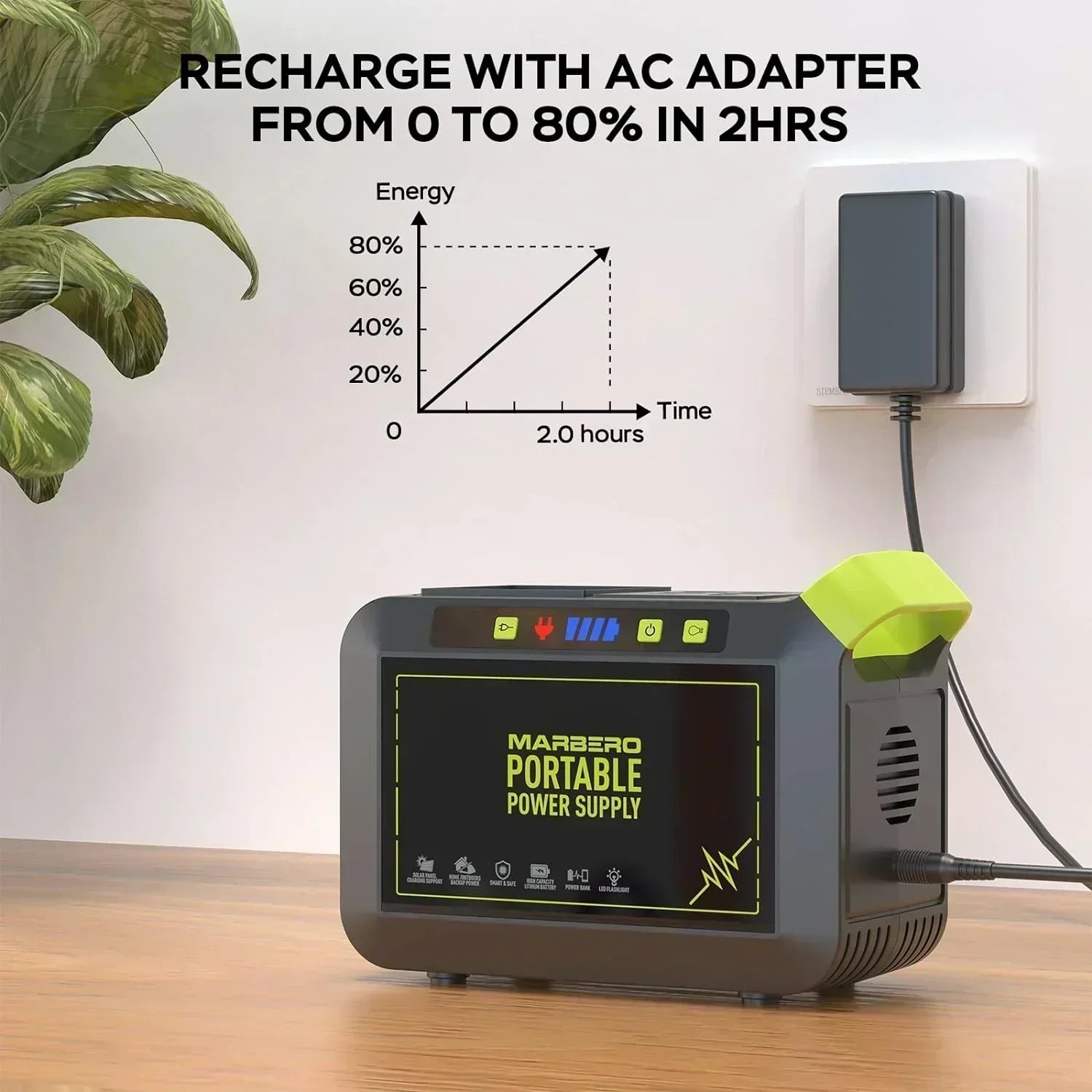 Portable Power Station 88Wh Camping Lithium Battery Solar Generator Fast Charging Power Bank