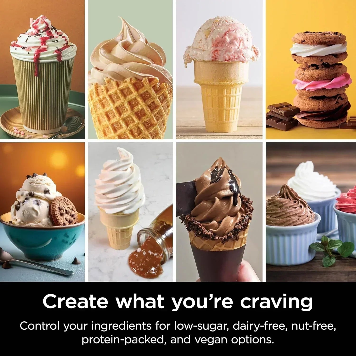 Ninja Swirl by CREAMi Ice Cream and Soft Serve Maker Frozen Yogurt Low Calories Program