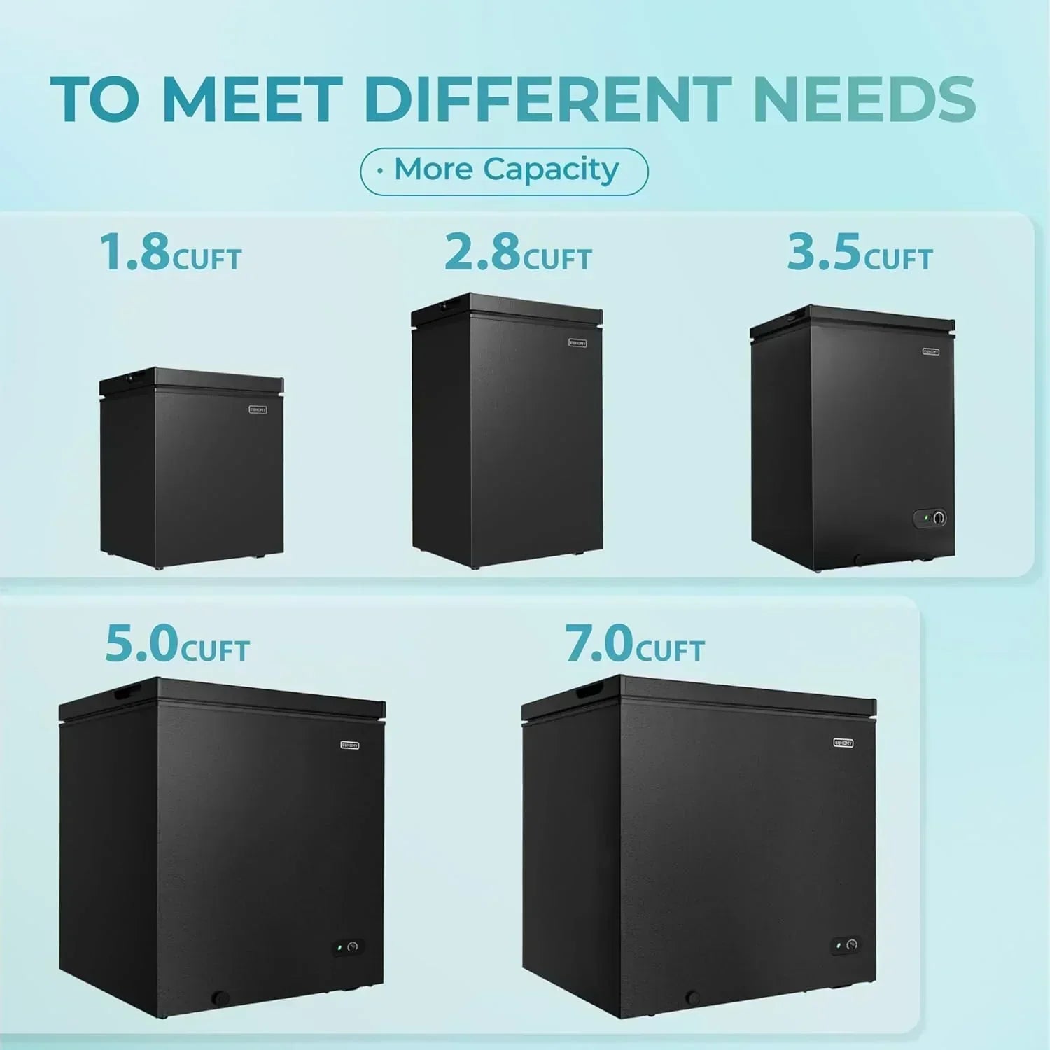EUHOMY 3.5 Cu.Ft Chest Freezer with Removable Basket Small Deep Freezer Adjustable 7 Thermostat