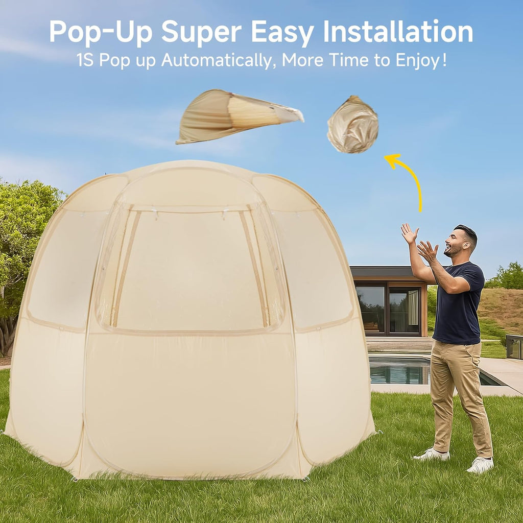 Screen gazebo, sleeps 6-10-15 people Igloo-style canopy tent with mosquito net on the sides Perfect for garden, patio, backyard