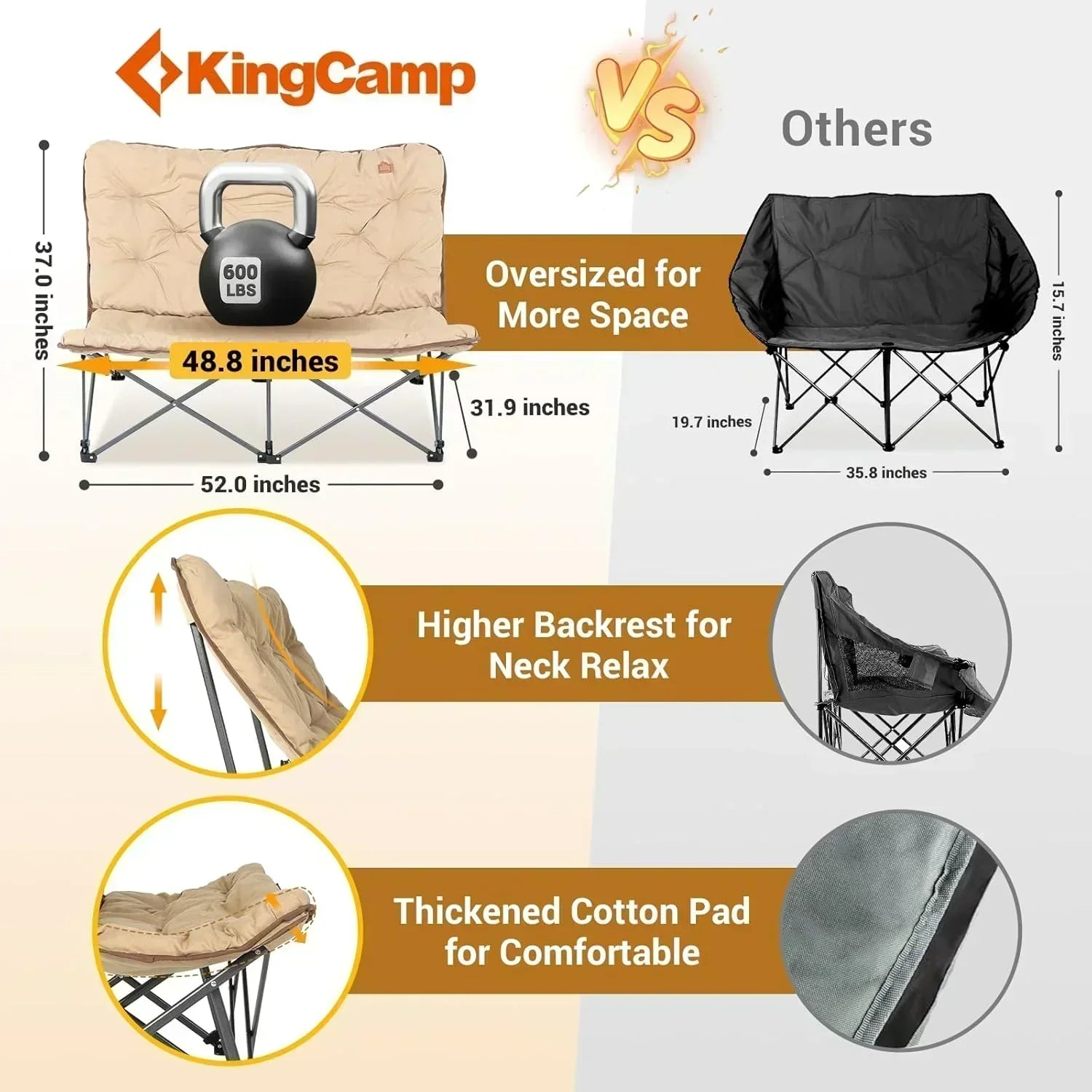 Butterfly chair extra large thick comfortable camping chair portable folding chair heavy duty seat