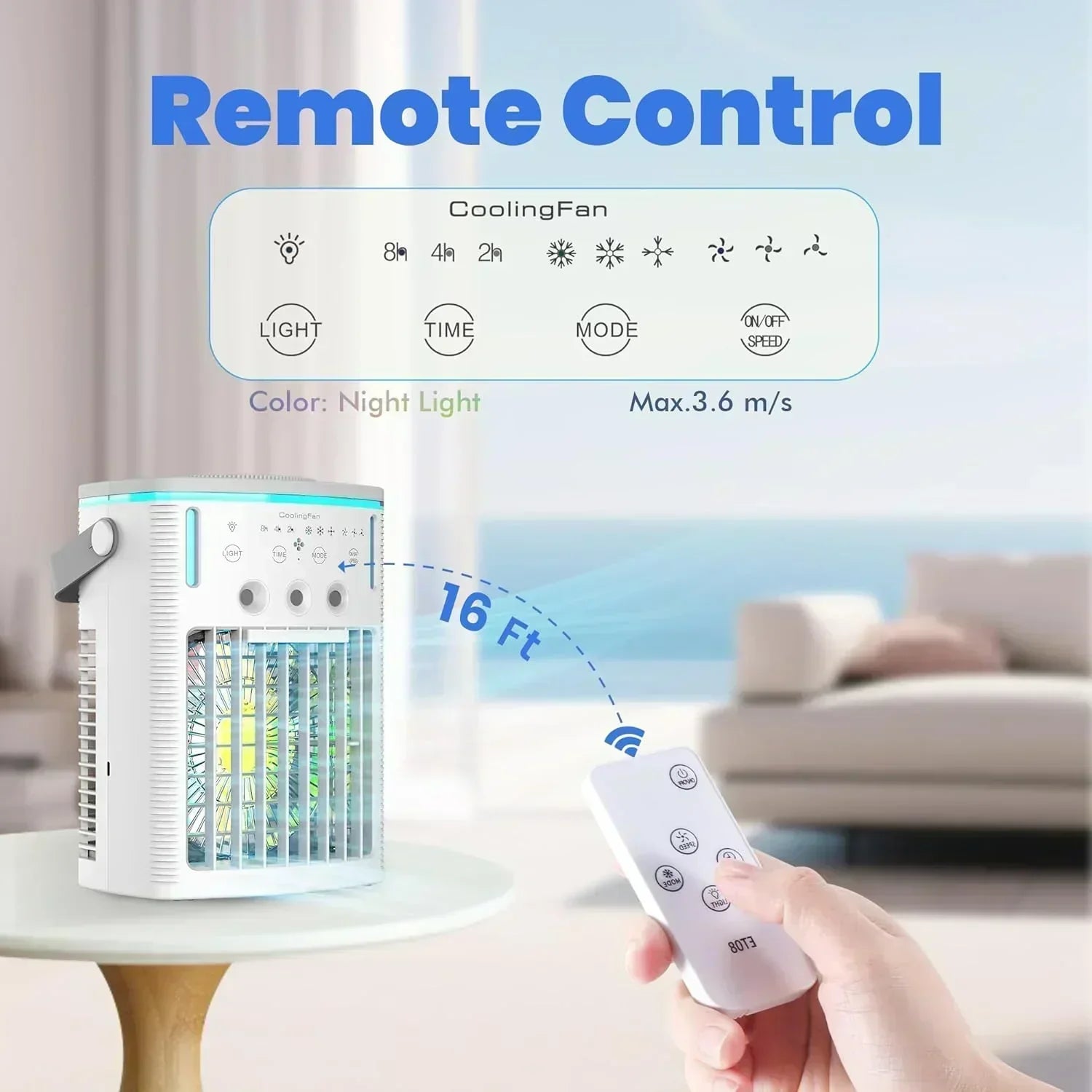 Portable Air Conditioners Fan Small Cooler Evaporative Air Conditioner Remote Mini Portable AC