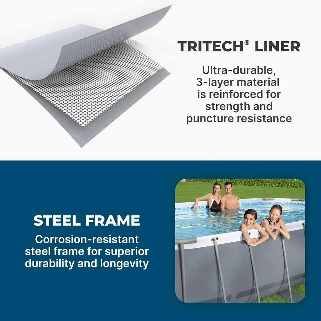Power Steel 14' x 8'2 x 39.5 Oval Above Ground Pool Set Includes 530gal Filter Pump Ladder