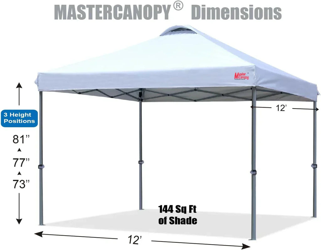 Durable Pop-up Canopy Tent with Roller Bag (10x10 Black)