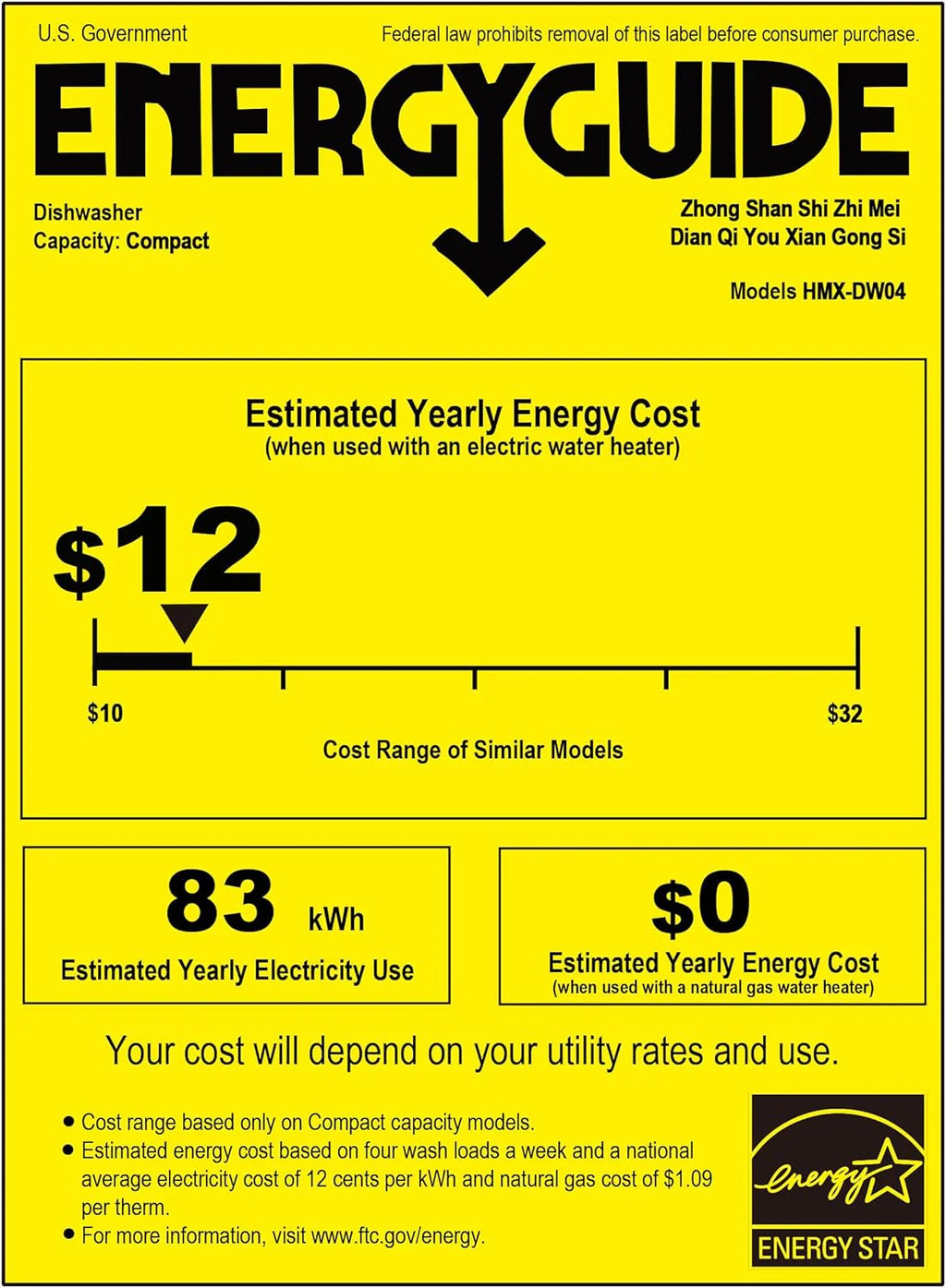 Hermitlux Countertop Dishwasher, 7 Washing Programs Portable Mini Dishwasher with 5-Liter Built-in Water Tank for Apartments & RVs, LED Light, Glass Door, No Hookup Needed