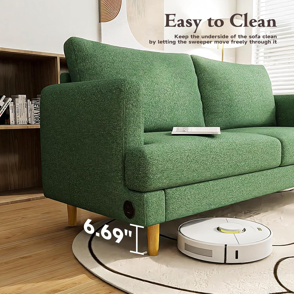 Loveseat Sofa Couch for Living Room with USB Type C Ports Dark Gray Upholstered Small Couches
