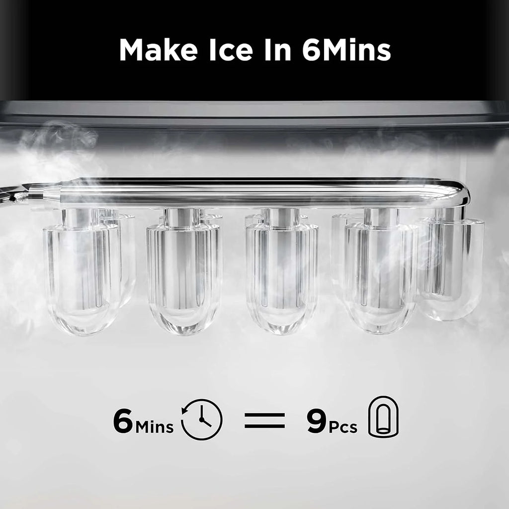 Nugget Ice Maker Countertop, Silonn Chewable Pellet Ice Machine with Self-Cleanin Function, 33lbs/24H Portable Ice Makers for Home Kitchen Officce, Black