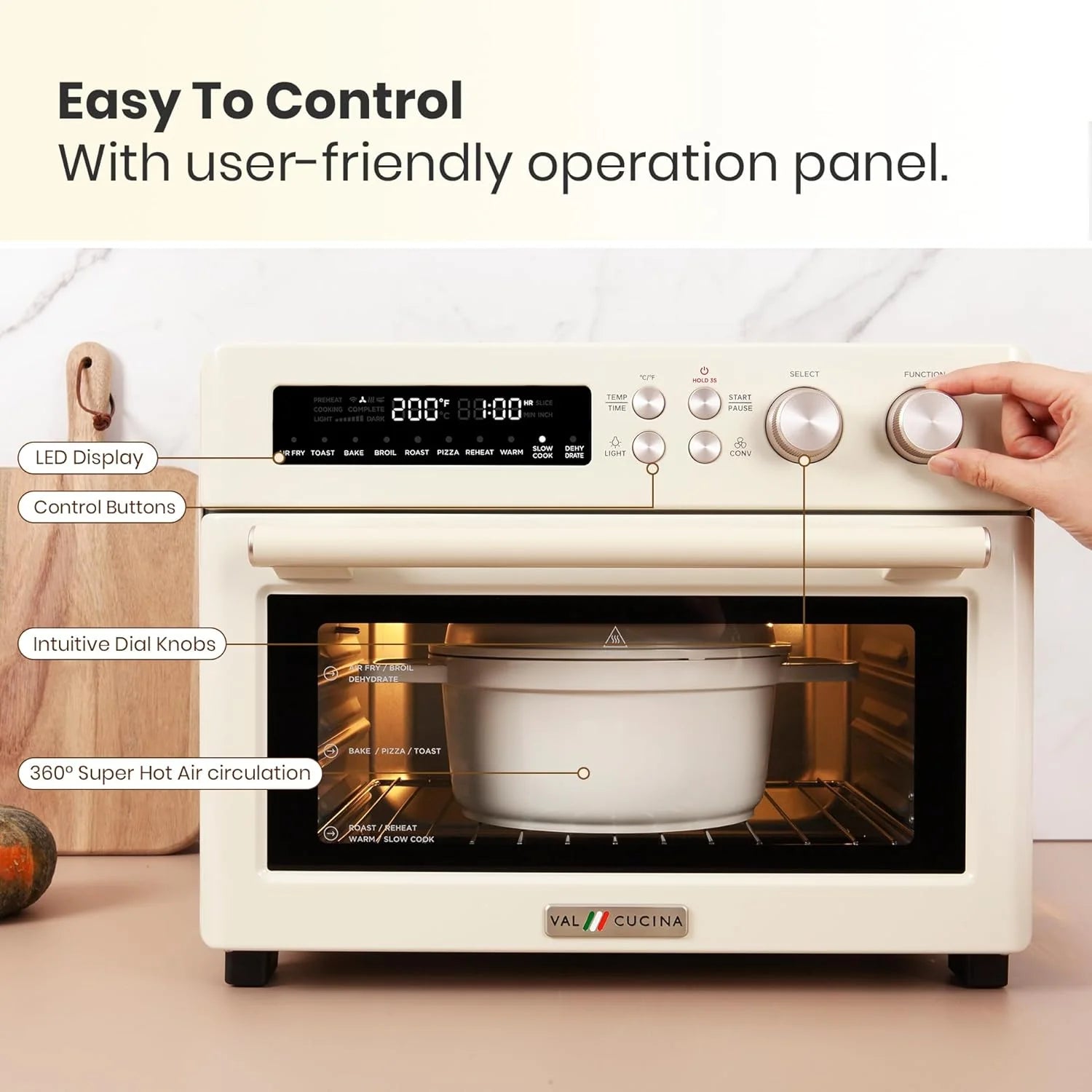 Infrared Heating Air Fryer Toaster Oven, Extra Large Countertop Convection Oven 10-in-1 Combo, 6-Slice Toast, Enamel Baking Pan Easy Clean with Recipe Book, Black Matte Stainless Steel
