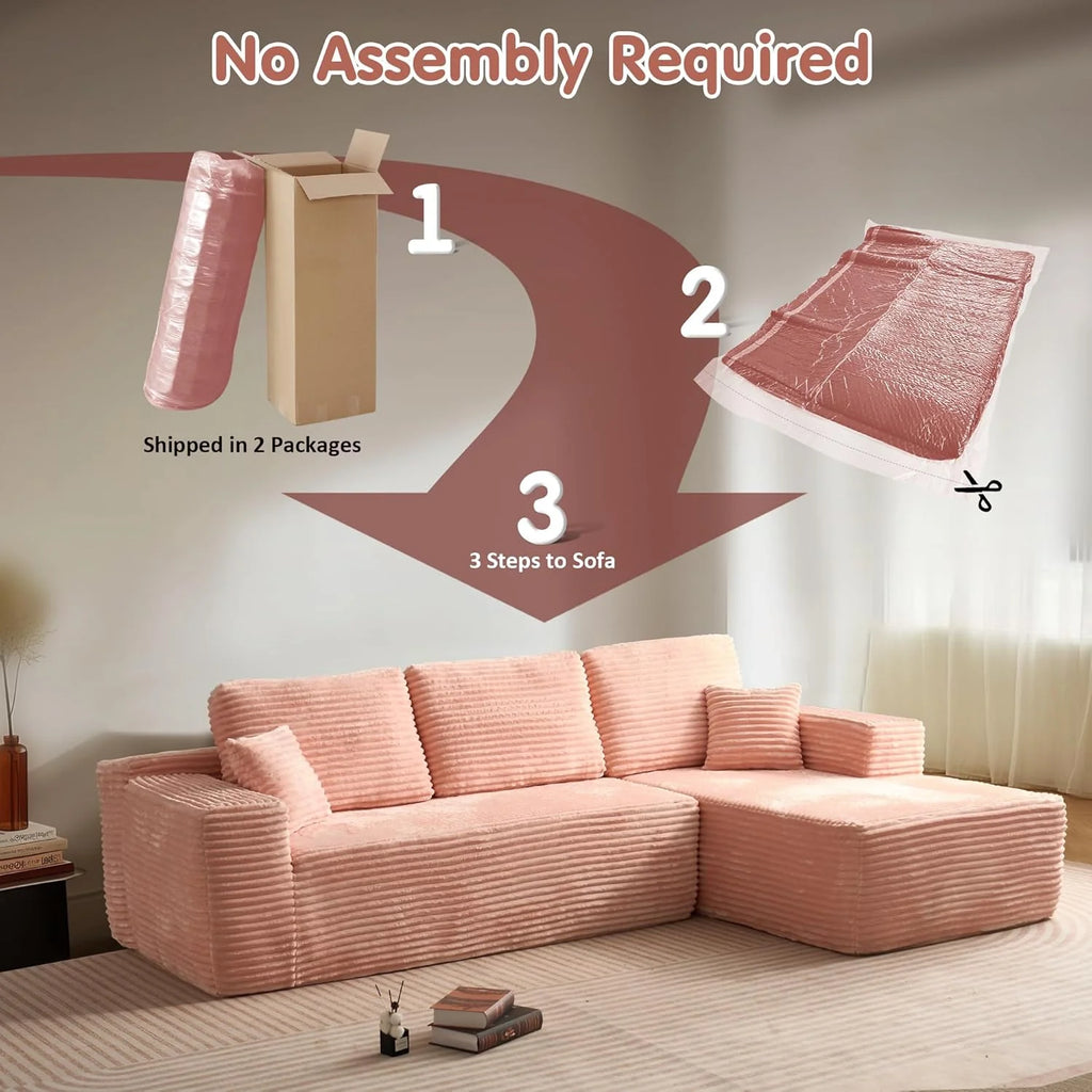 Ovios 104 Cloud Section Sofa L-shaped lounge chair, modern modular sofa