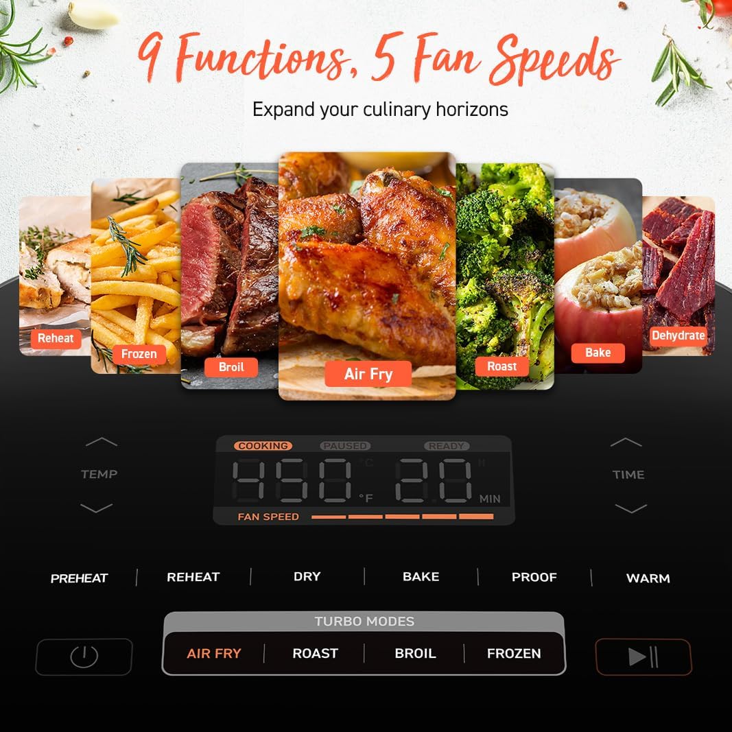 COSORI Air Fryer 9-in-1 Compact & Large 6-Qt Fast Turbo Modes Precise Heat for Even Results