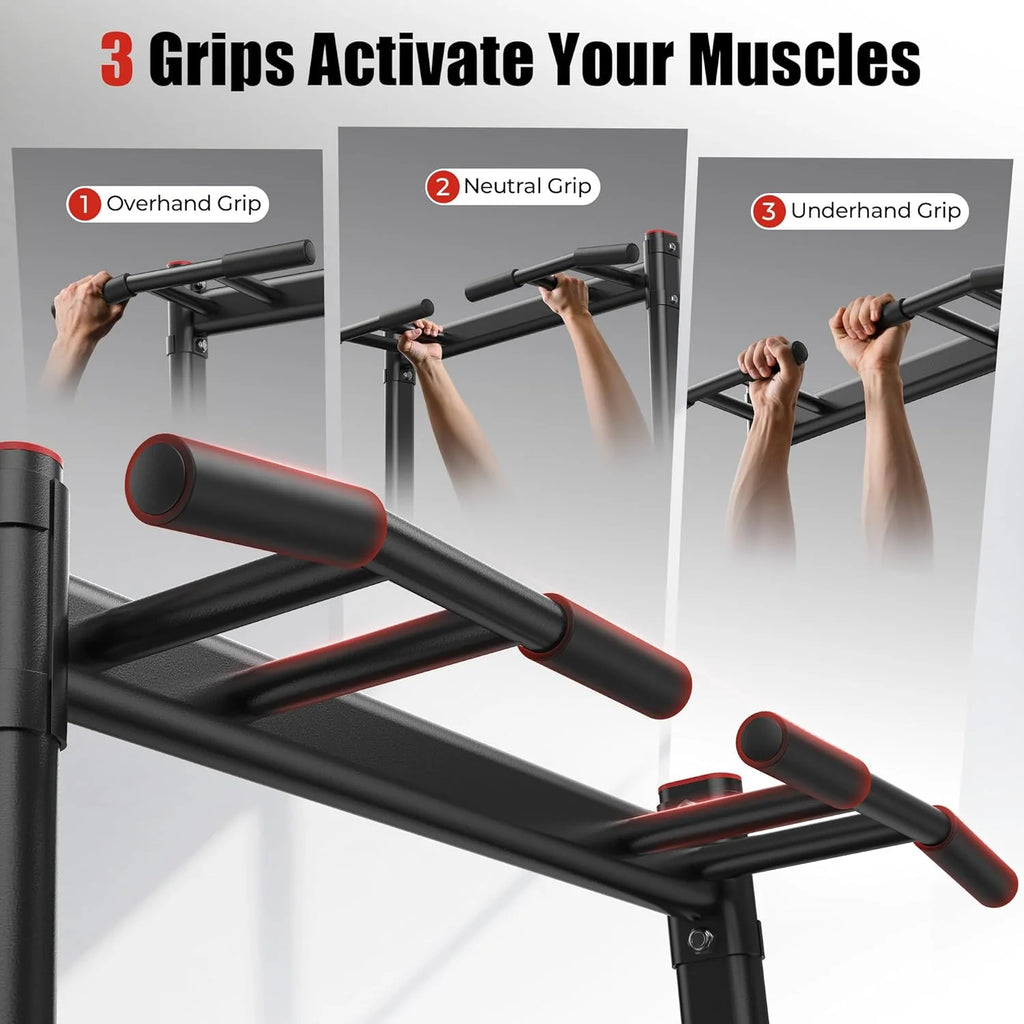 Sportsroyals Power Tower Pulp Up Bar Station, 450 lbs stable suspended immersion tilt station