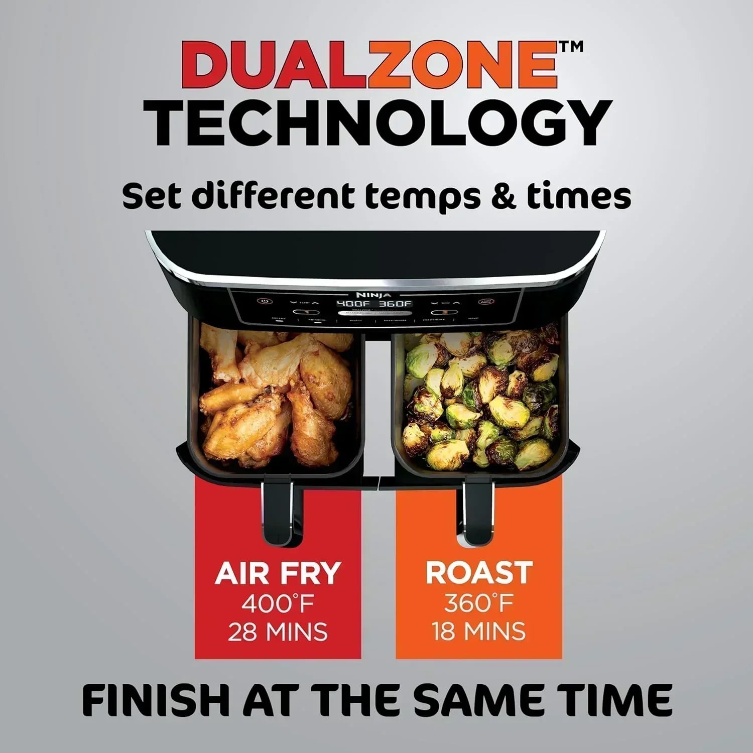 Ninja Foodi 6-in-1 FlexBasket Air Fryer with 7 QT MegaZone Basket Divider for Large Proteins
