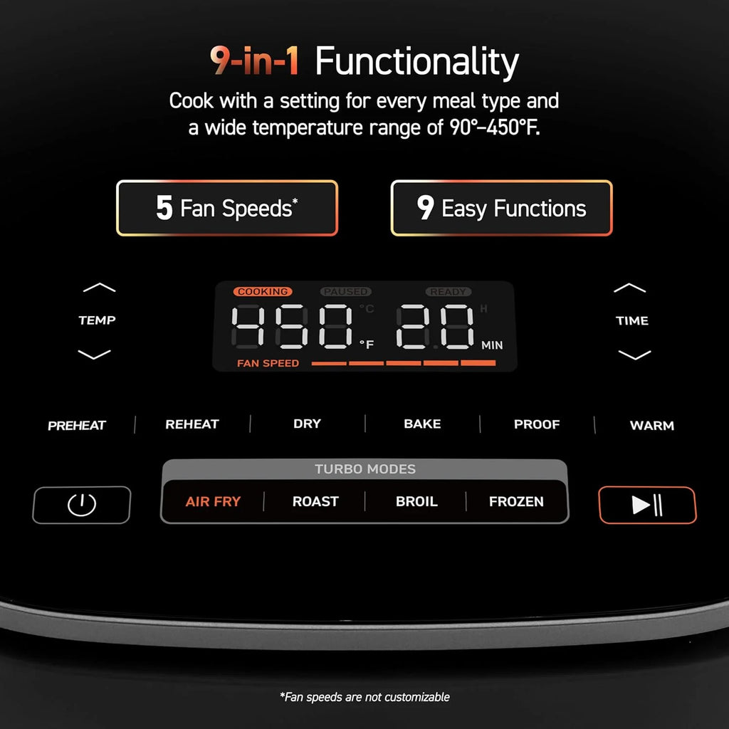 COSORI Air Fryer 9-in-1 Compact & Large 6-Qt Fast Turbo Modes Precise Heat for Even Results