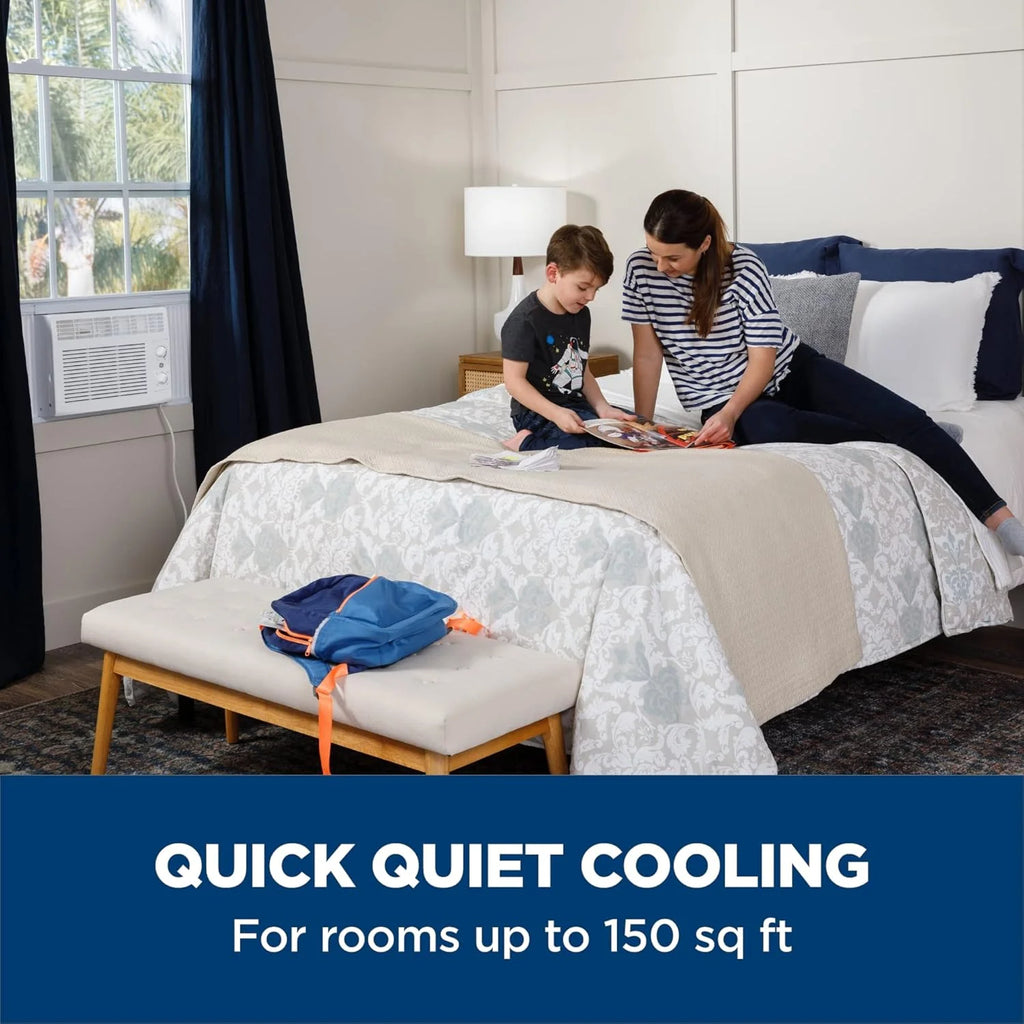 GE Window Air Conditioner Unit, 6,000 BTU for Small Rooms up to 250 sq ft. with Adjustable Fan and Cooling Settings, Perfect for Small Bedroom or Living Room, Easy Install Kit Included, White