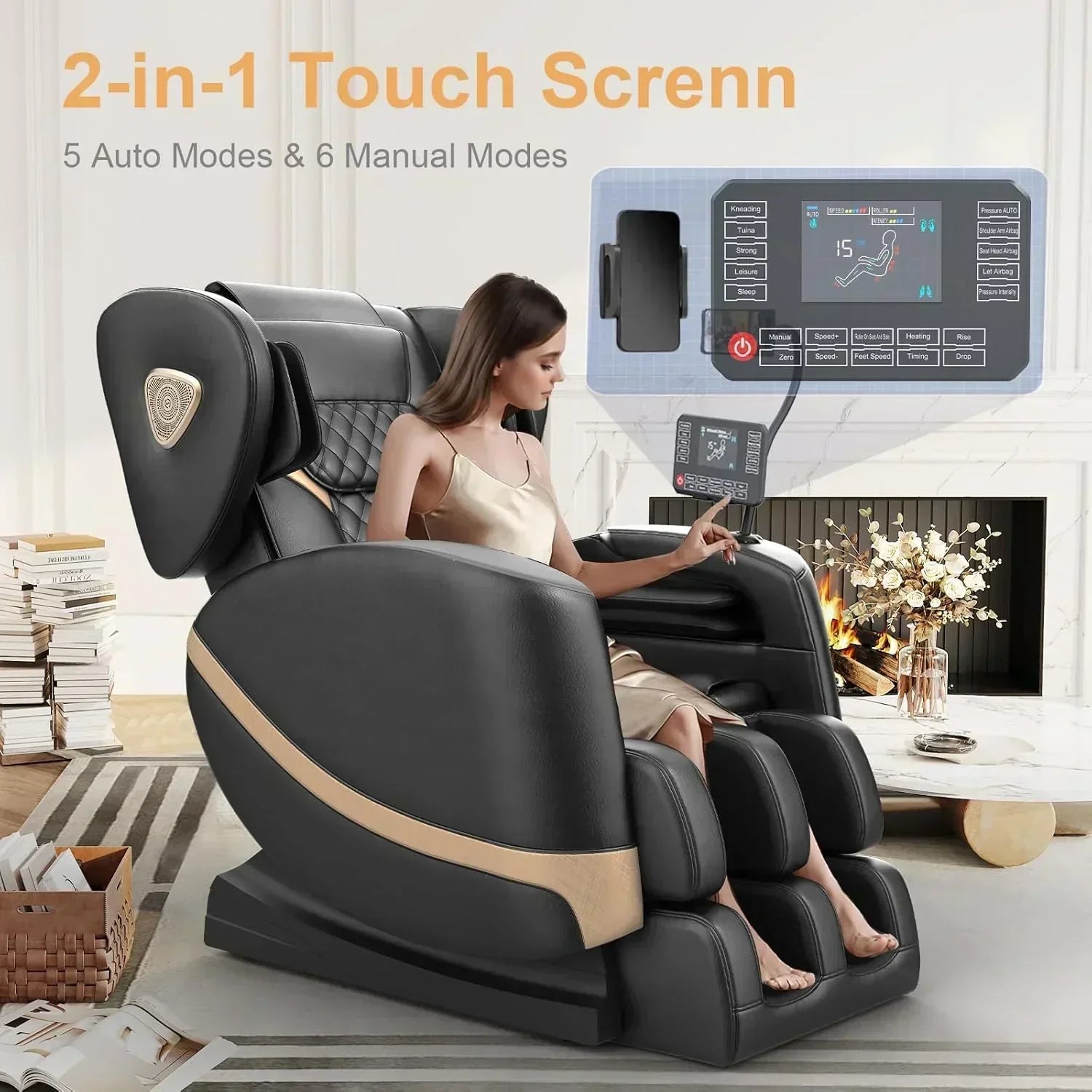 2025 Massage Chair Full Body Zero Gravity Massage Chair with 10 Fix Rollers Heating