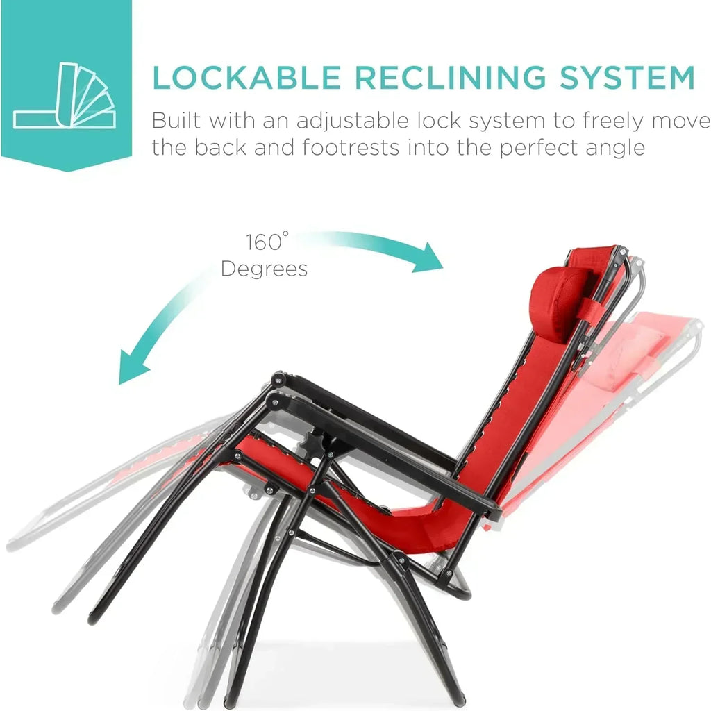Best Choice Products Folding Zero Gravity Recliner Patio Lounge Chair Adjustable Canopy Shade