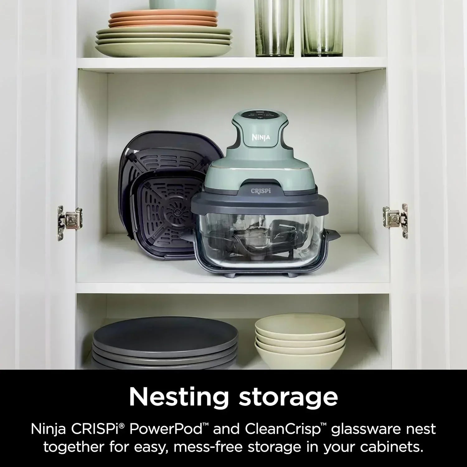 Ninja Crispi 4 in 1 Portable Glass Air Fryer Cooking System 4QT 6 Cup TempWare Glass Containers