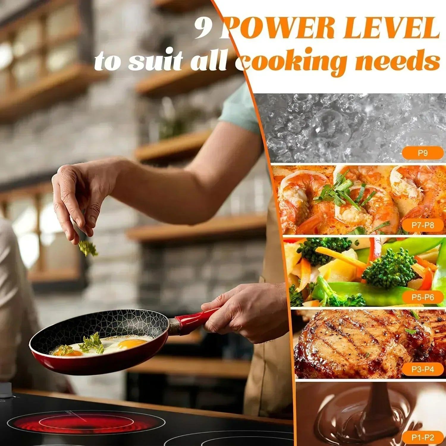 Karinear 30 Inch Electric Cooktop 4 Burners Built-in Ceramic Cooktop Radiant Electric Stove Top