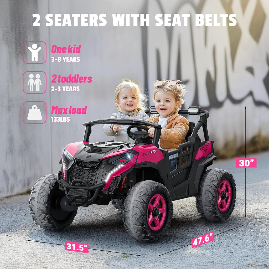 Pink all-terrain car travel electric toy truck