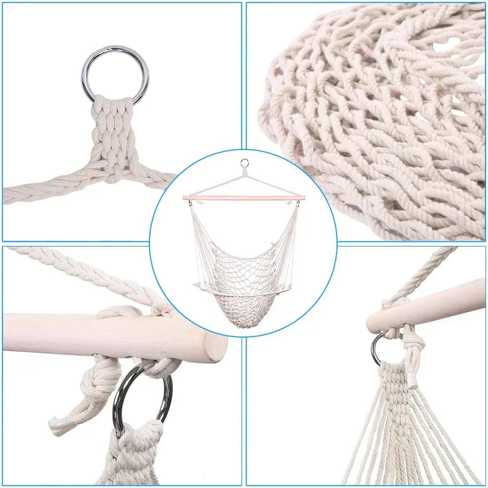 ONCLOUD Hammock Chair Hanging Rope Swing Load Capacity Macrame Hammock Swing Seat