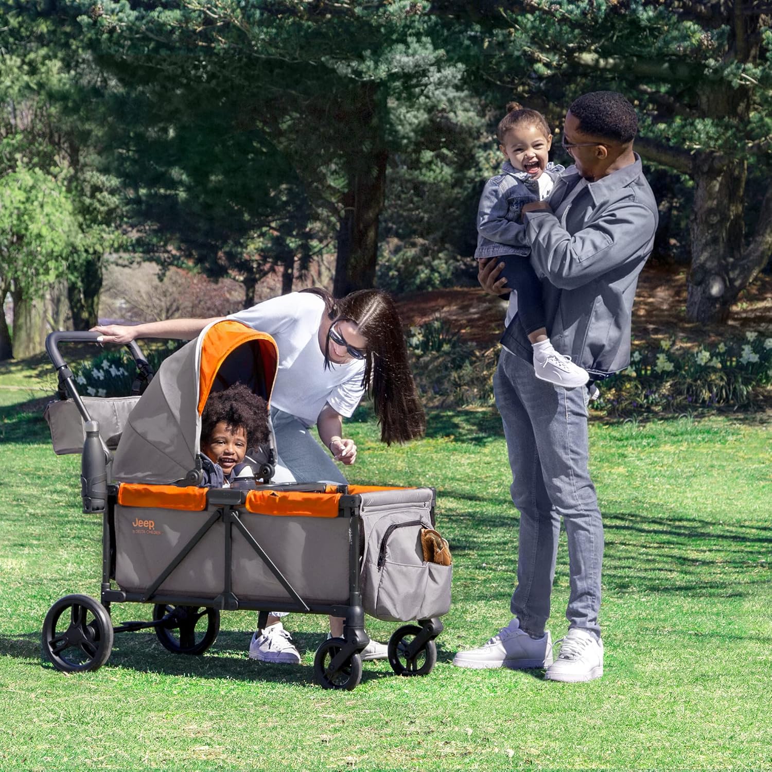 Jeep Sport All-Terrain Stroller Wagon by Delta Children Includes Canopy Parent Organizer