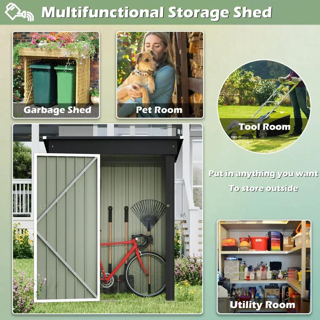 Devoko Outdoor Storage Shed Lockable Metal Garden Shed Steel Anti-Corrosion Storage House