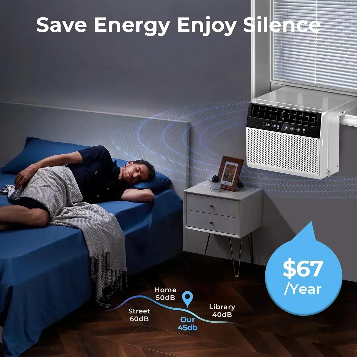 U-Shaped Window Air Conditioner 12000BTU Window AC Unit Cools up to 550 sq. ft. 6 Modes