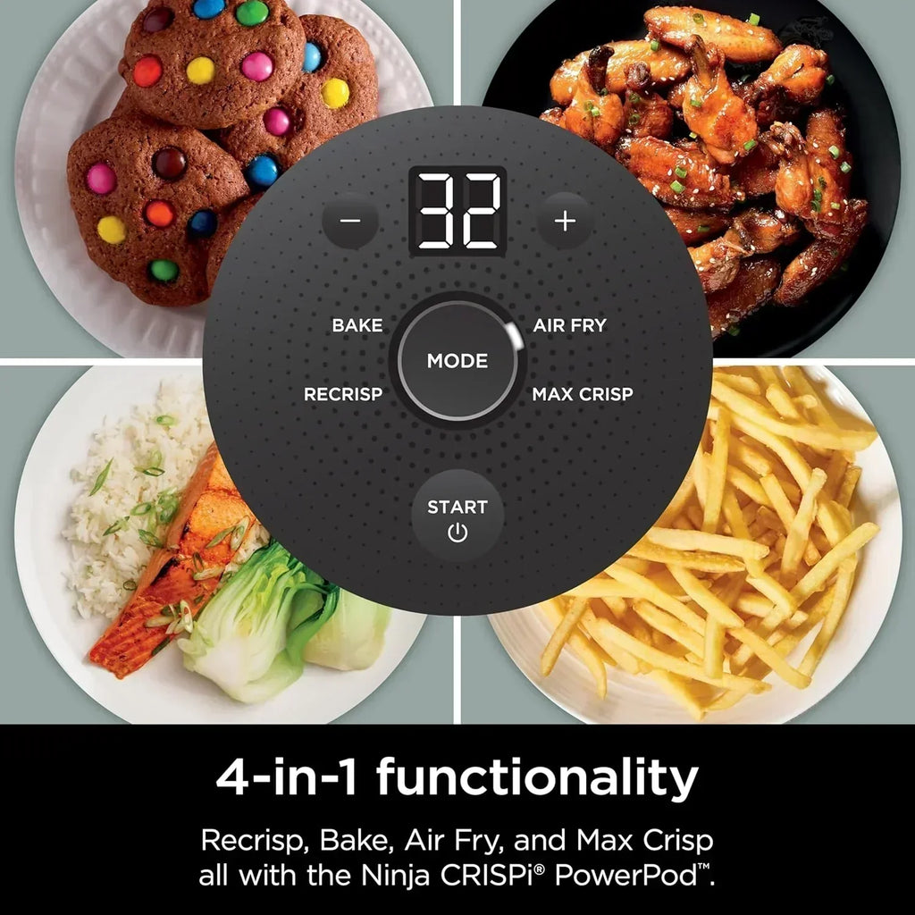 Ninja Crispi 4 in 1 Portable Glass Air Fryer Cooking System 4QT 6 Cup TempWare Glass Containers