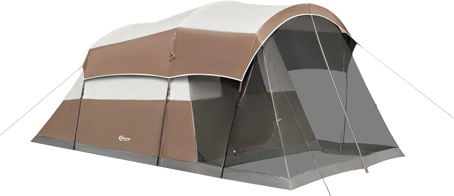 PORTAL 6/8/10 Person Family Camping Tent with Screen Room Water Resistant Big Tunnel Tent