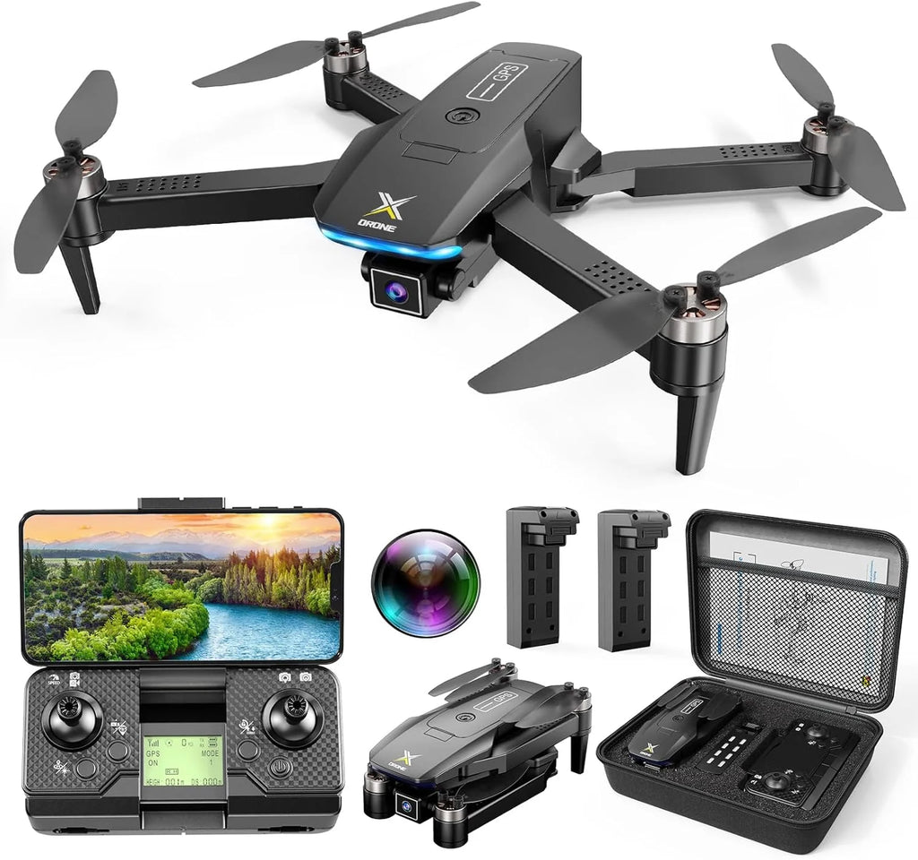 GPS Drones with Camera for Adults 4K, Brushless Motor FPV RC Quadcopter with Auto Return, Follow Me, Headless Mode, 50 Mins Long Flight, Lightweight and Foldable Drone for Beginner