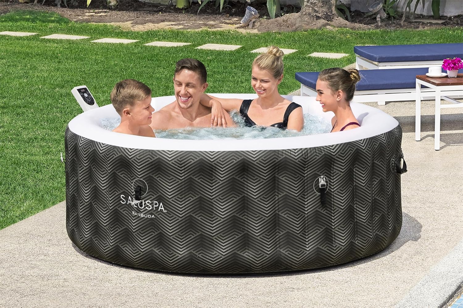 Bestway SaluSpa Miami EnergySense AirJet Inflatable Hot Tub Spa 71 x 26 Portable Hot Tub