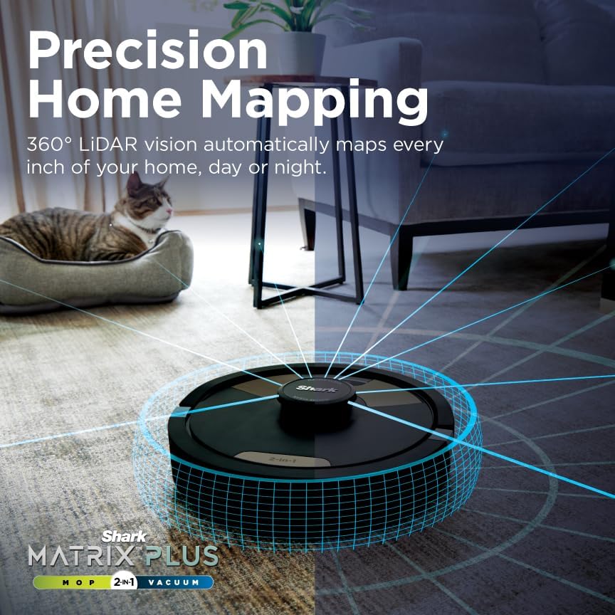 Robot Vacuum & Mop Combo Powerful Suction Matrix Plus 60-Day Debris Capacity