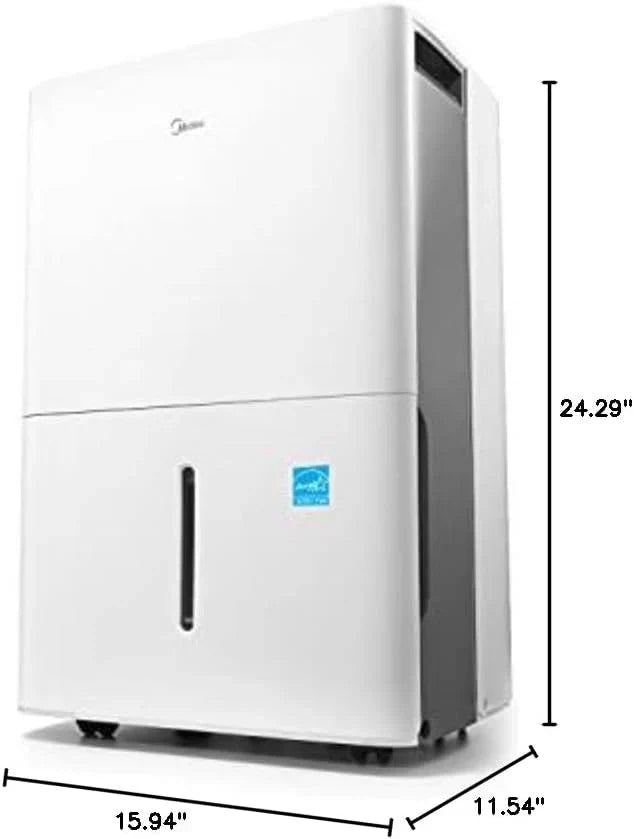 Midea 4,500 Sq. Ft. Dehumidifier Pump Included Energy Star Certified 50 Pint Ideal For Basements