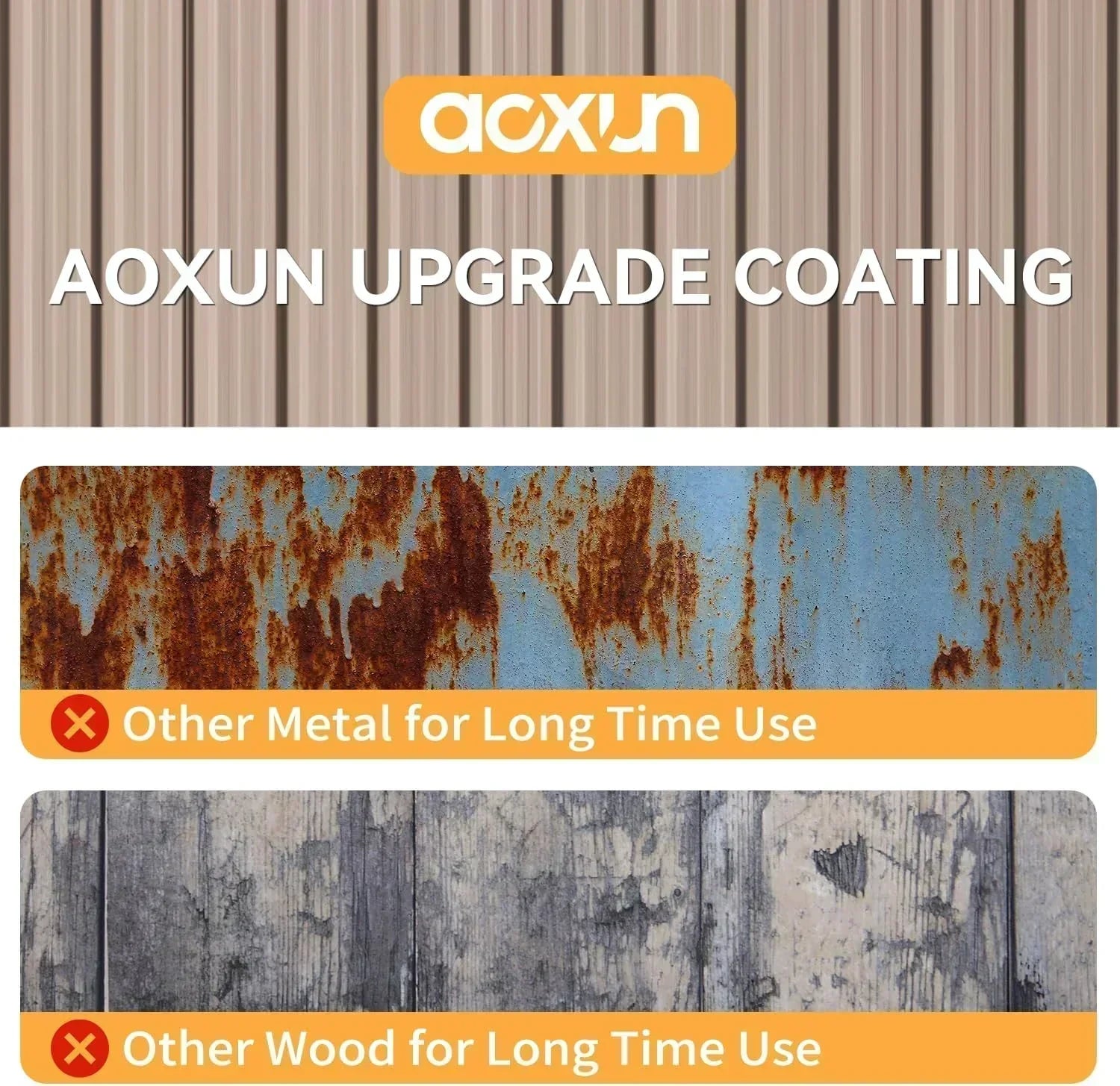Aoxun 6.2x4 FT Shed Outdoor Storage Shed Metal Garden Shed Sloping Roof Tool Shed Bike Shed