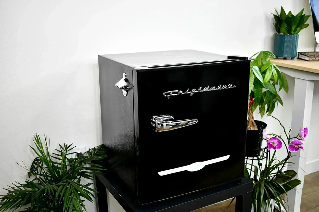Frigidaire EFR176 Retro Compact Fridge with Chiller Mini Refrigerator Built-in Bottle Opener
