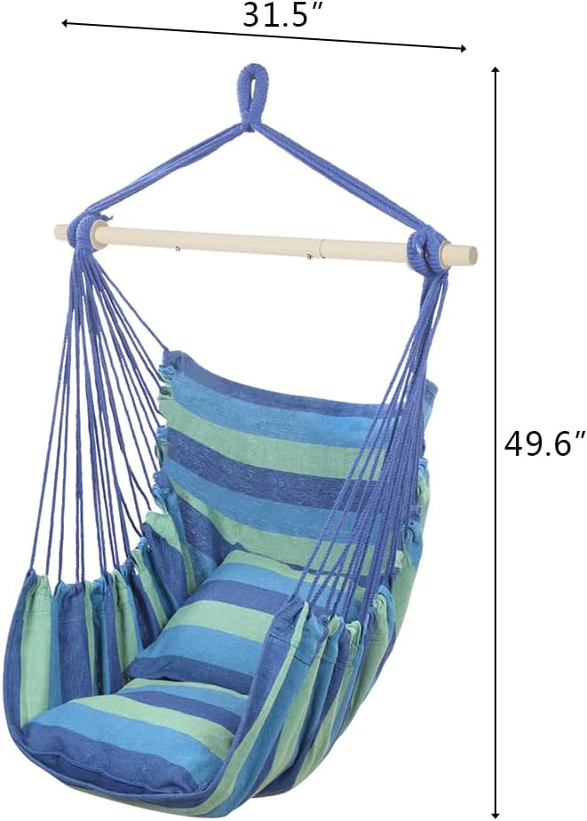 ONCLOUD Hammock Chair Hanging Rope Swing Load Capacity Macrame Hammock Swing Seat