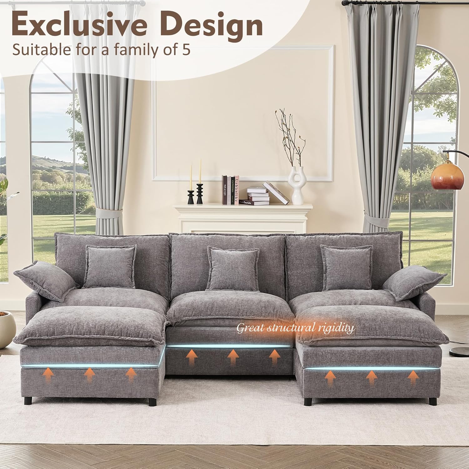 108 U-shaped sofa modular sofa Comfortable cloud sofa