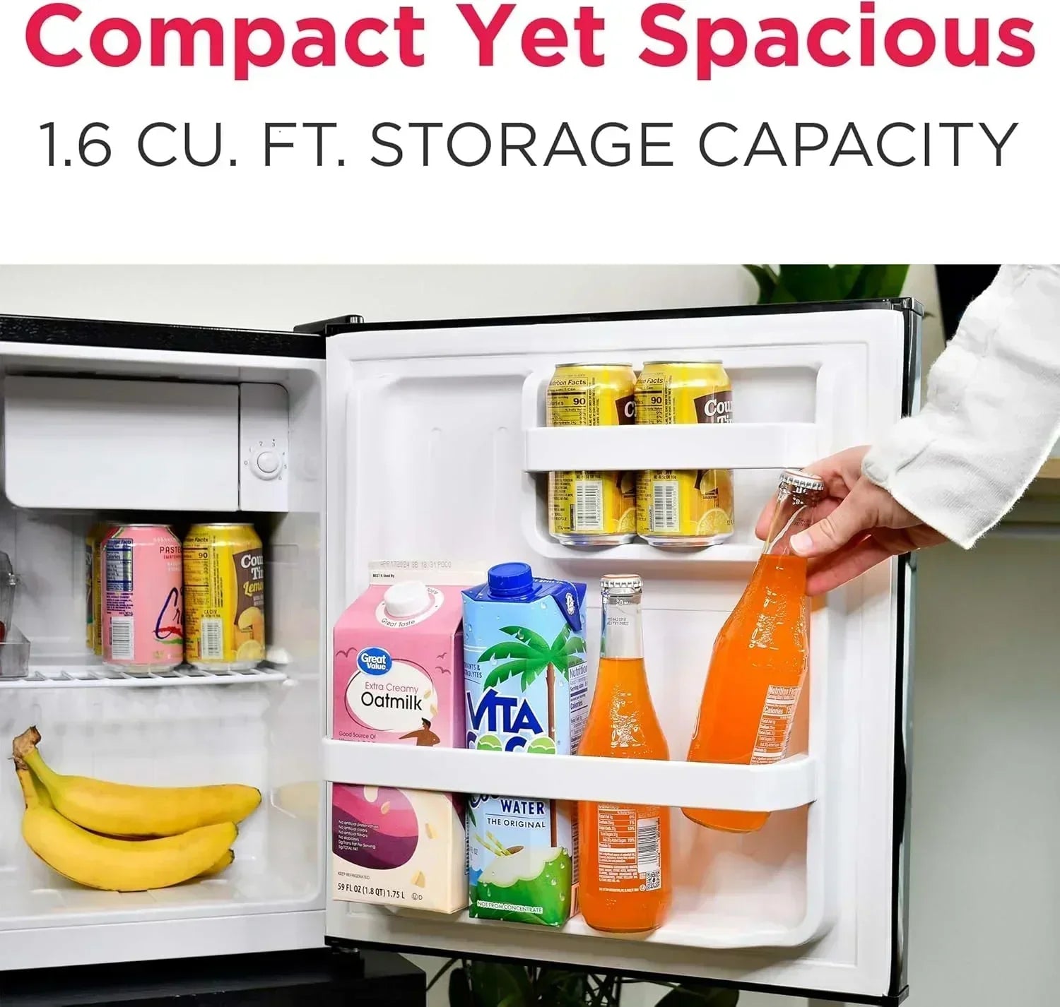 Frigidaire EFR176 Retro Compact Fridge with Chiller Mini Refrigerator Built-in Bottle Opener