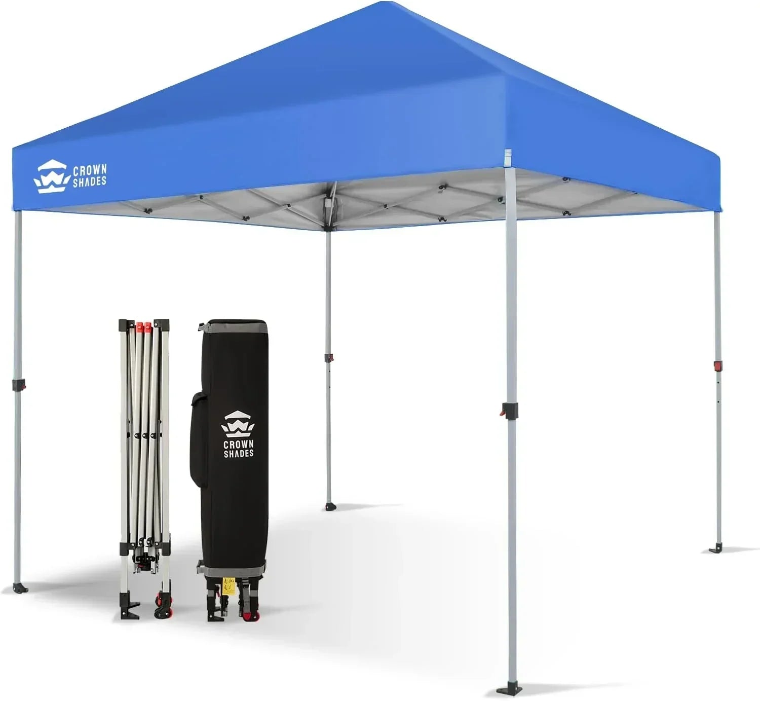 10x10 Pop-Up Awning One-Click Installation Beach Tent Outdoor Sunshade Silver Coated Top