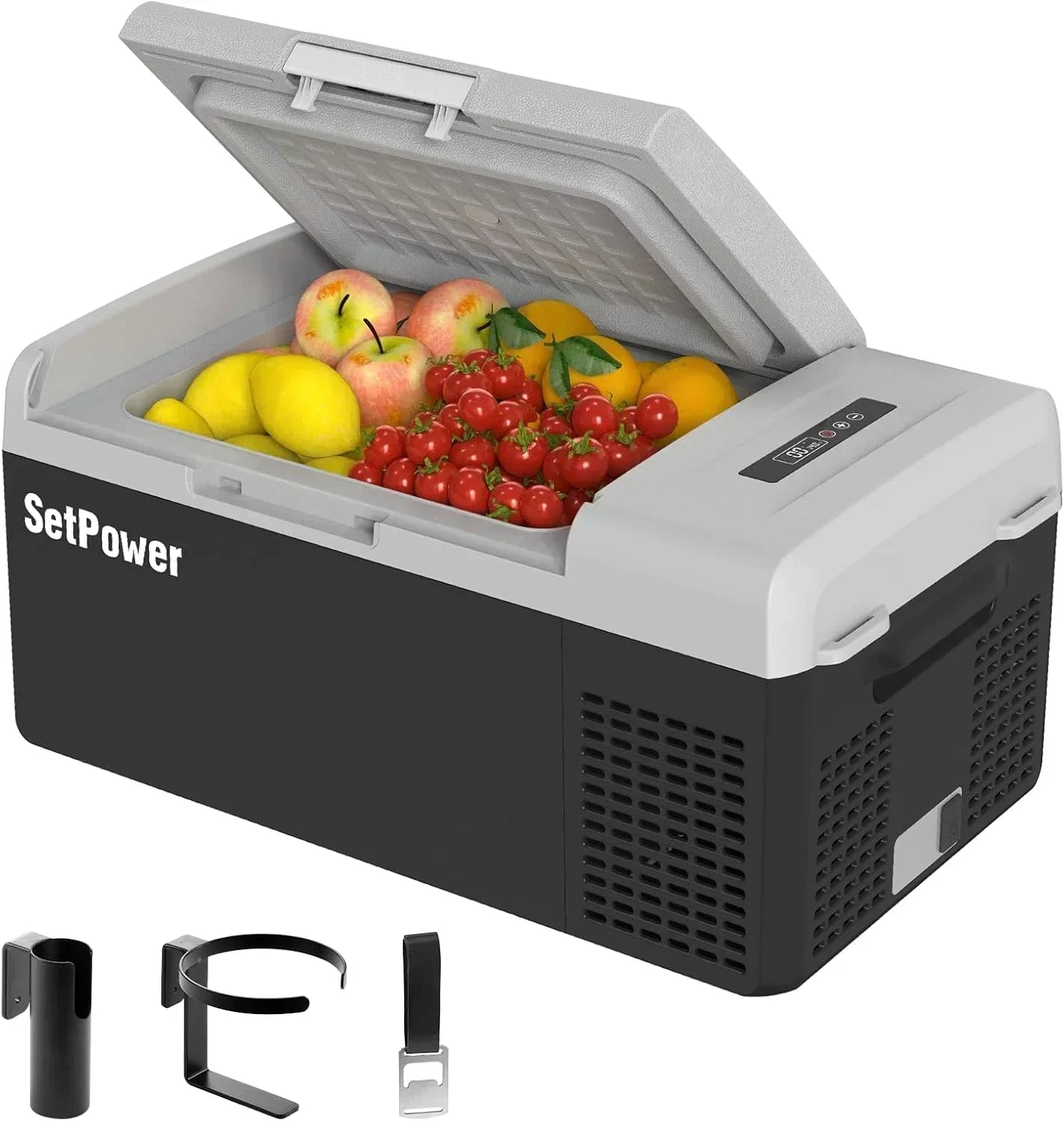 12V Refrigerator 21 Quart Portable Freezer 50 Hours Keep Cool Electric Cooler Car Refrigerator