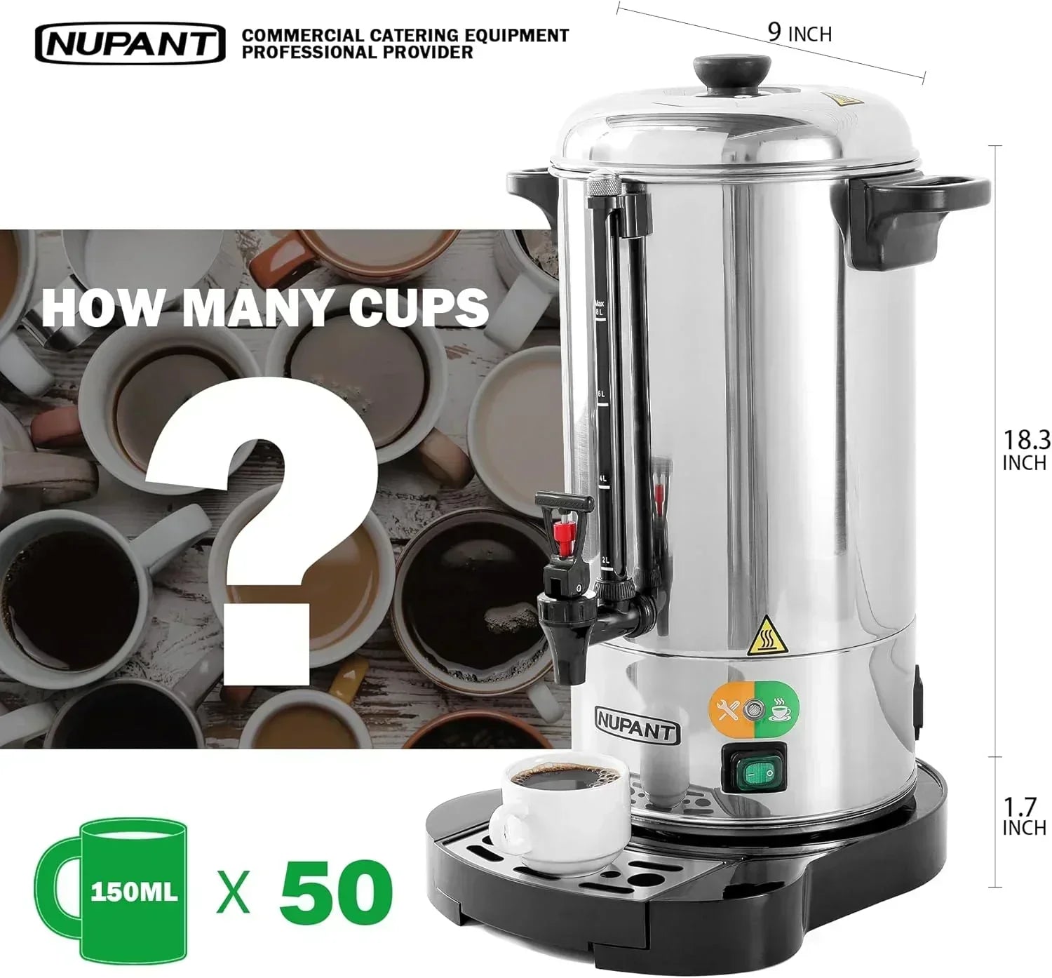 Commercial coffee maker 15 liters 304 stainless steel